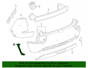 Rear bumper mount lower left Chevrolet Bolt EUV 22-23