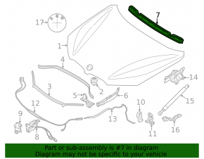 Inner hood trim BMW X1 F48 16-22