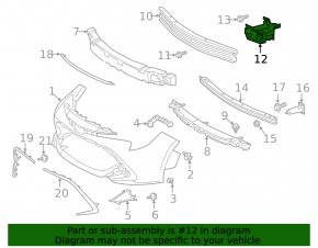 Front left side member nose for Toyota Corolla 20-23 Japan built, 5d