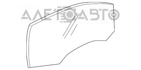 Front left door glass VW Jetta 11-18 USA