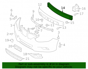 Front bumper reinforcement Nissan Altima 16-18 rest