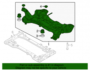 Front subframe Kia Soul 14-19