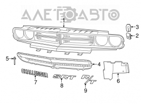 09-14 Dodge Challenger Grille Emblem Lettering