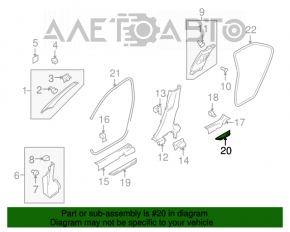Rear left outer door sill plate for Suzuki Kizashi 10-15
