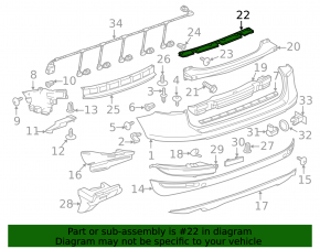 Rear bumper mount central upper VW Touareg 11-17