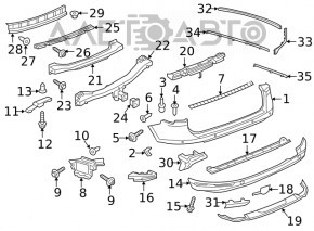 Rear bumper mount central upper VW Touareg 11-17