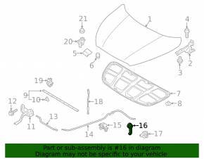 Bonnet Lock Opening Handle Interior Hyundai Elantra UD 11-16