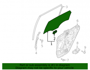 Glass of the rear left door Hyundai Tucson 16-21