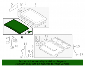 Sunroof Curtain Audi A4 B8 08-16 Sedan