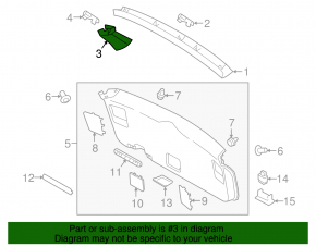 Right trunk door trim Subaru Outback 15-19 black, broken latch