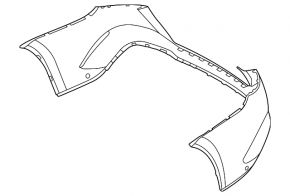 Bare rear bumper for Mercedes GLE 53/63 21-23 with parking sensors, AMG pack