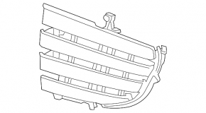 Radiator deflector blinds left Mercedes C-class W205 15-21 without camera, Luxury