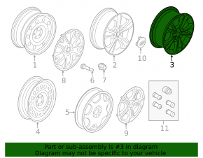 Wheel disk R17 Ford Escape MK3 13-19 type 2, curb