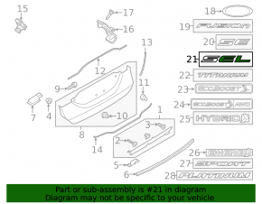 Emblem inscription SEL trunk lid Ford Fusion mk5 18-20