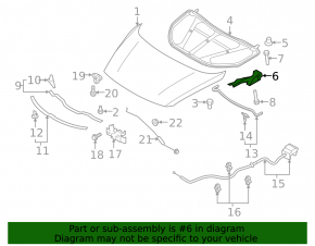 Right hood hinge Mazda CX-9 16-23