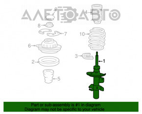 Shock absorber front right Chrysler 200 15-17 2.4