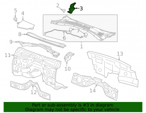 Right windshield wiper seal Chevrolet Camaro 16-