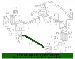 Intercooler lower central pipe for Audi Q7 20-26 3.0T MHEV metal
