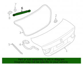 Boot lid shock absorber BMW 4 F32 14-20 Coupe