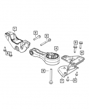 Rear Engine Mount Bracket Dodge Journey 11- 2.4