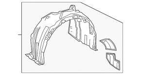 Front left fender liner Toyota Camry v70 18-24 L/LE/XLE