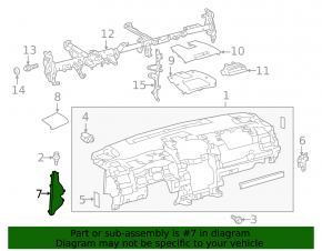 Left side front panel trim for Toyota Camry v50 12-14 USA, black