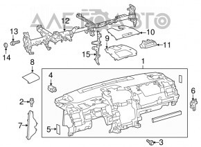 Left side front panel trim for Toyota Camry v50 12-14 USA, black