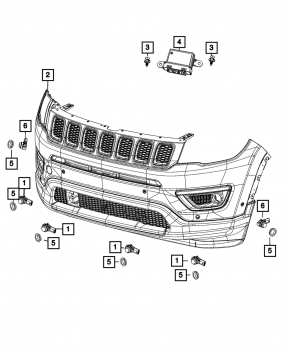 Parking sensors front Jeep Compass 17-21