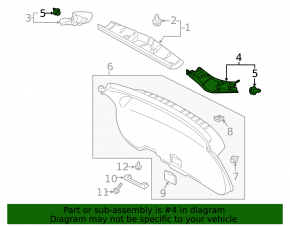 Left Trunk Door Trim Mitsubishi Eclipse Cross 18-20