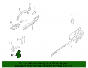 Upper front left door hinge for a 2014 Nissan Maxima