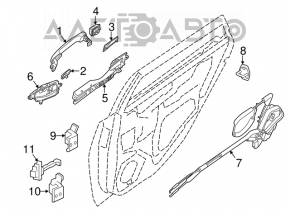 Upper front left door hinge for a 2014 Nissan Maxima