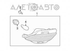 Rear bumper light right Lexus RX350 10-15 TYC