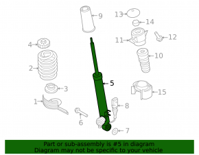 Front left shock absorber for Audi A5 10-16