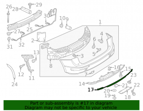 Rear bumper lip insert Audi Q5 8R 13-17 rest s-line without parking sensor