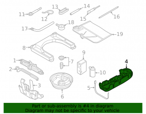 Foam for tools Audi A3 8V 15-18 4d, 5d, AWD