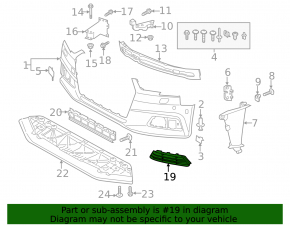 Front bumper grille right Audi A4 B9 17-19 without radar, chrome