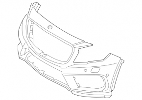 Bare front bumper Mercedes GLA 17 - without parking sensors