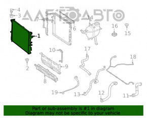 Water cooling radiator Mercedes W167 GLE 350 450 20-23 under 2 outlets