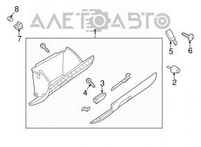 Glove box, glove compartment Mazda 6 14-17 black