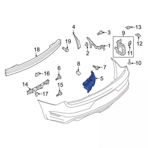 Rear bumper mount rear right Ford Mustang mk6 18-23