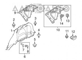 Mazda CX-5 17-25 grey, scratched upper right rear pillar trim