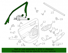 Door frame inner rear left Ford Escape MK4 20- black