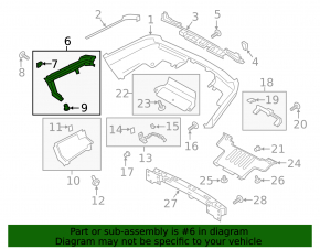 Right rear bumper mount for Land Rover Range Rover 19-21 rest.