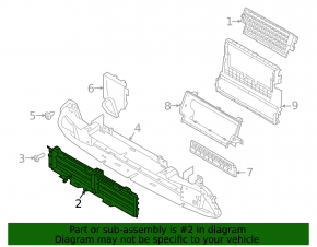 Lower radiator deflector blinds complete Land Rover Range Rover Velar 21-23 with motor, 2.0, 3.0 MHEV