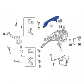 Door handle outer rear left Ford Bronco Sport 21-25 structure