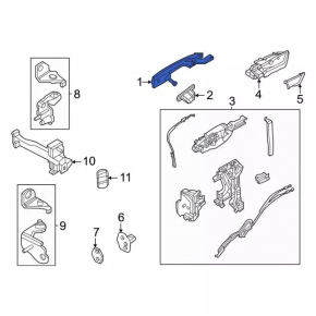 Door handle outer rear left Ford Bronco Sport 21-25 structure