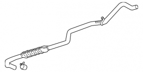 Exhaust line middle part with rear barrel Chevrolet Volt 11-15 without resonator