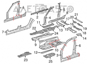 Mercedes W211 green right center pillar