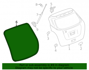 Rubber seal for tailgate Chevrolet Trax 15-22
