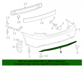 Toyota Camry V55 15-17 usa LE rear bumper lip scratch